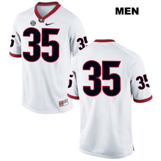 Men's Georgia Bulldogs NCAA #35 Aaron Davis Nike Stitched White Authentic No Name College Football Jersey YCY5654CZ